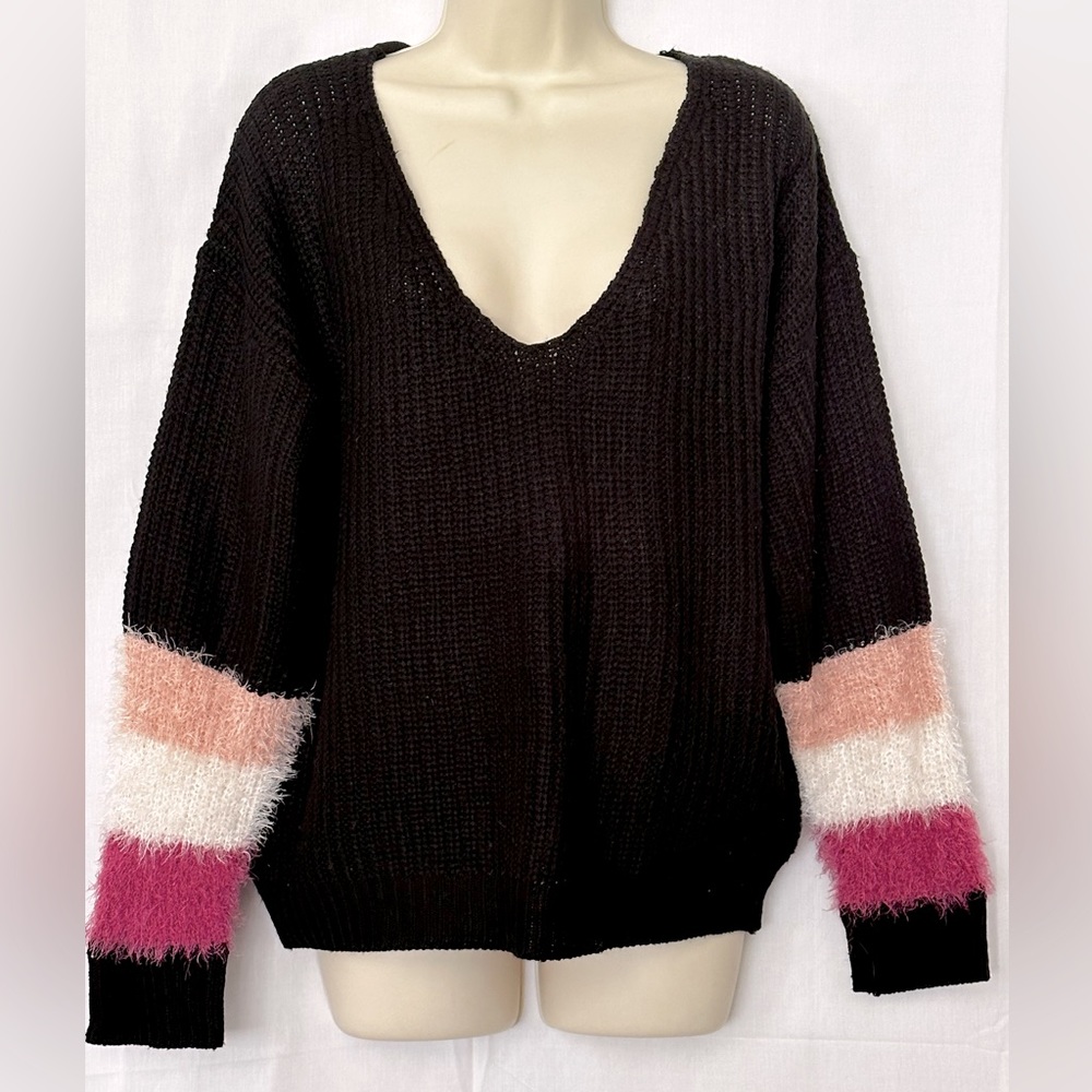 4/$10 No Comment Woman’s Black Sweater Size L